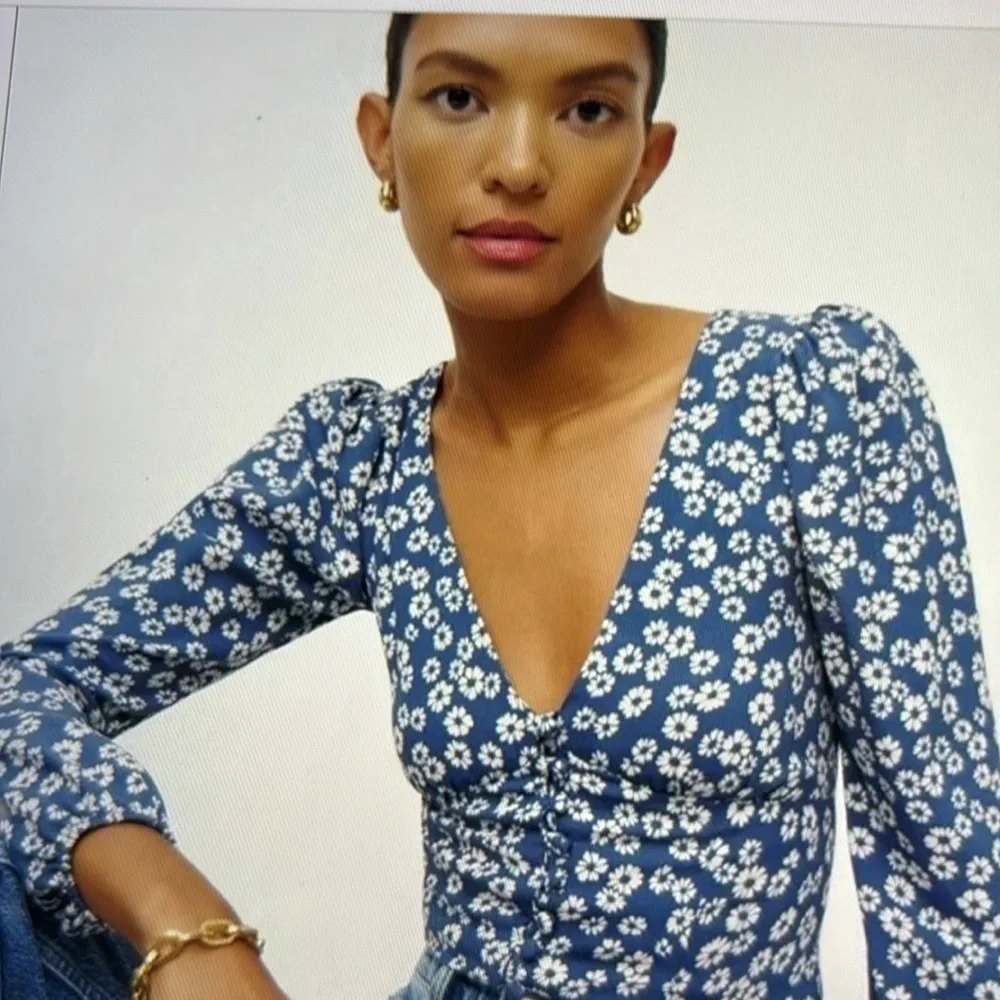 Reformation Nell Floral Button Front Top